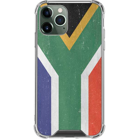 South Africa Flag Distressed iPhone 12 Pro Clear Case